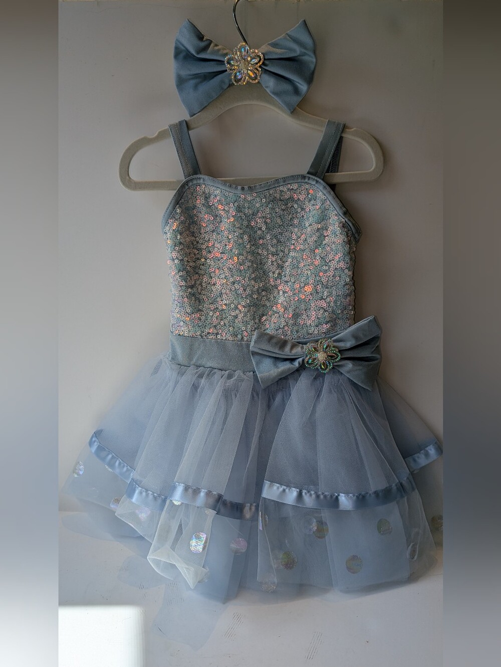 Weissman Light Blue Sequin Tulle Dance Costume Dress